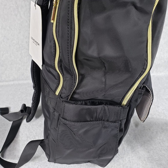 LOVEVOOK Black Nylon Backpack Gold Zipper Buckle Closure Adjustable Straps NWT - Picture 7 of 16